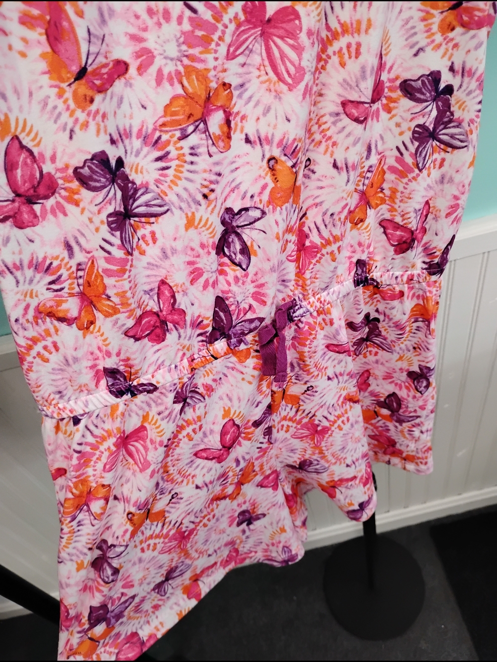 Girls Bright Butterfly Print Romper - Pink, Purple & Orange
